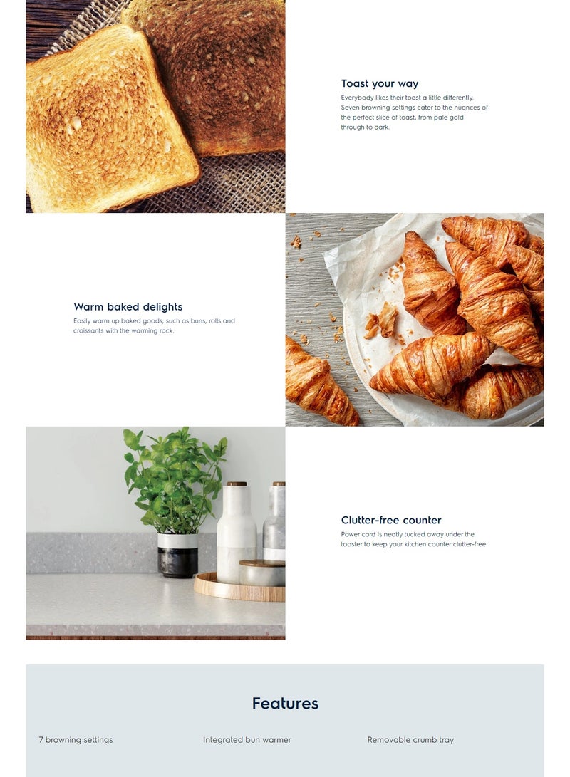 Electronic Electrolux E2TS1-100W Pop Up Toaster - Image 4
