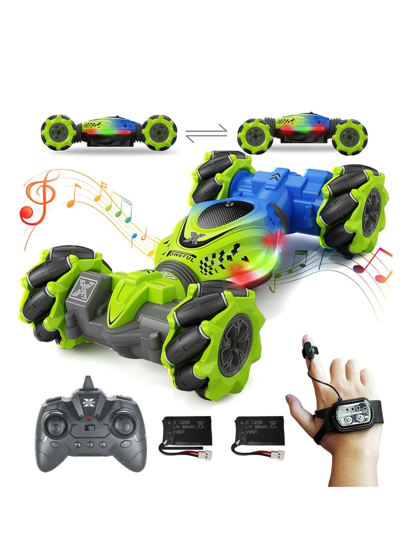 general Gesture Sensing RC Stunt Car, RC Cars Toys for Boys Girls 6-12, 2.4Ghz 4WD Remote Control Car with Lights Music Double Sided Flip 360° Rotate Off-Road, Birthday Xmas Gifts for Kids Age 6-12 - Image 1