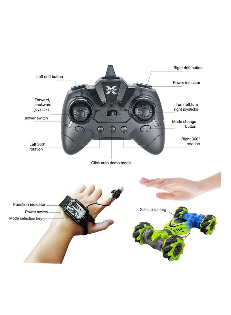 general Gesture Sensing RC Stunt Car, RC Cars Toys for Boys Girls 6-12, 2.4Ghz 4WD Remote Control Car with Lights Music Double Sided Flip 360° Rotate Off-Road, Birthday Xmas Gifts for Kids Age 6-12 - Image 3
