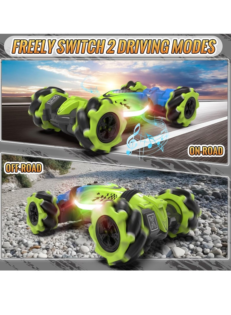 general Gesture Sensing RC Stunt Car, RC Cars Toys for Boys Girls 6-12, 2.4Ghz 4WD Remote Control Car with Lights Music Double Sided Flip 360° Rotate Off-Road, Birthday Xmas Gifts for Kids Age 6-12 - Image 4