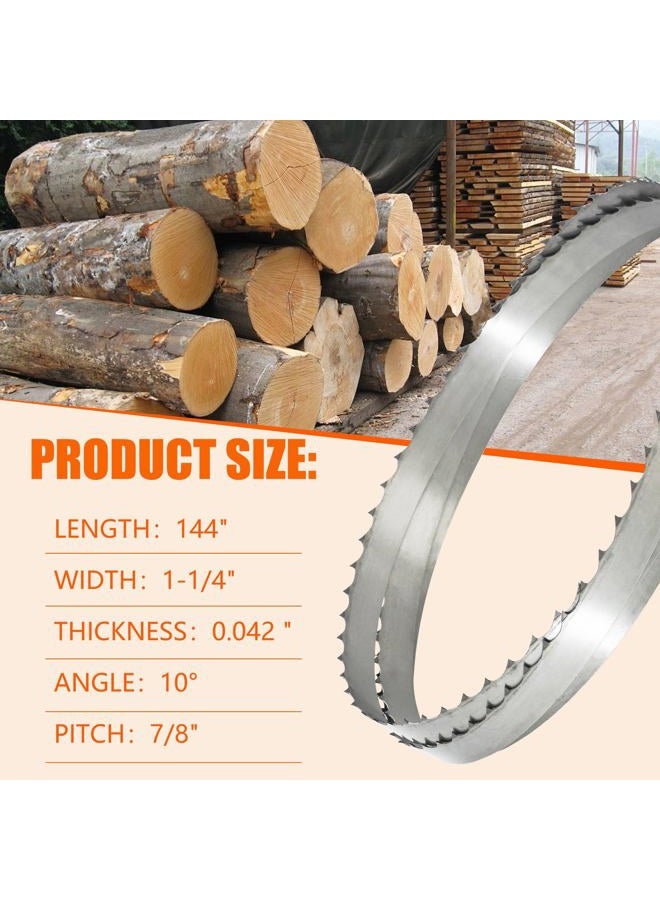 phabcf 144" Sawmill Bandsaw Blades 5-Pack Compatible with Wood-Mizer, Bandsaw Blades Compatible with Woodland, Harbor Freight, Norwood, Frontier, Timbery,TMG Industrial Mills, 10°All-Purpose Sawing - Image 2