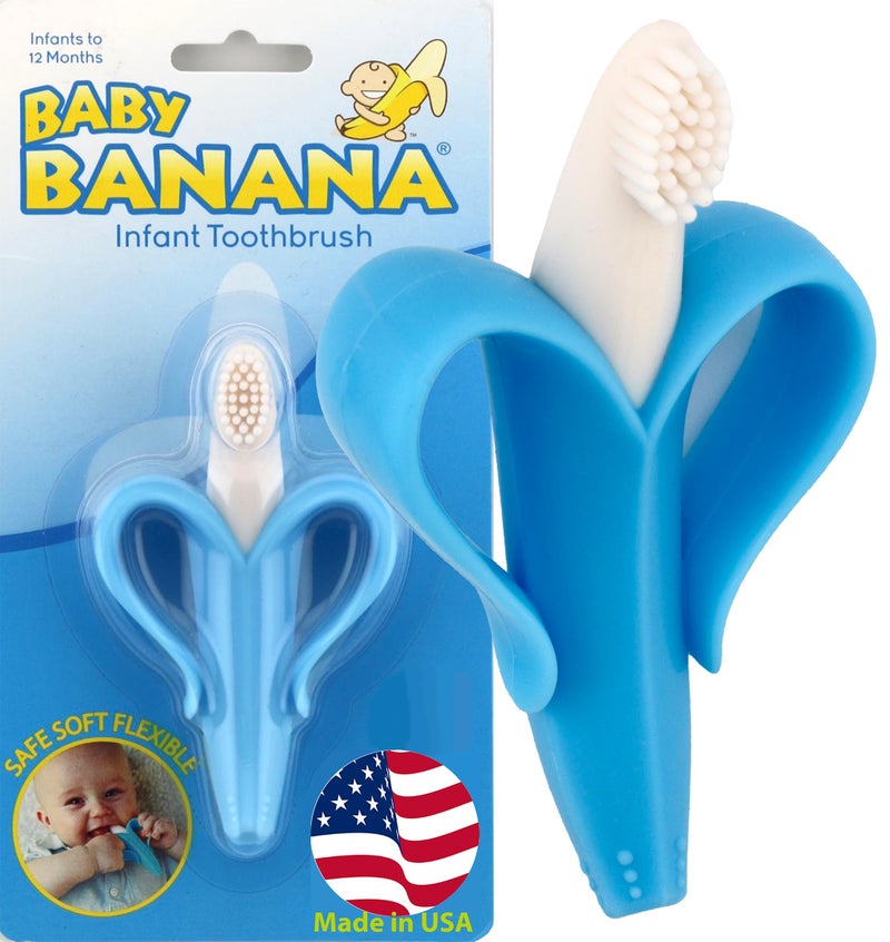 Baby Banana Baby Banana Blue Banana Toothbrush Training Teether Tooth Brush for Infant Baby and Toddler 
