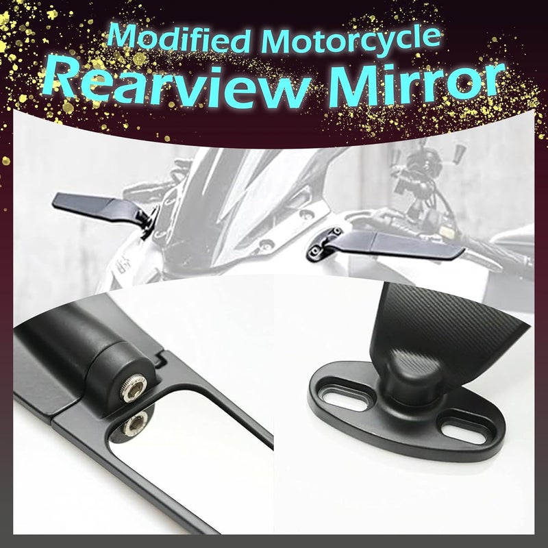 Buyscoolee Aerodynamic Motorcycle Mirrors - Modified Racing Rearview Mirror Pair for Sport Bikes - Image 5