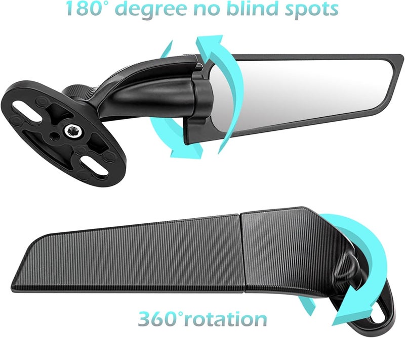 Buyscoolee Aerodynamic Motorcycle Mirrors - Modified Racing Rearview Mirror Pair for Sport Bikes - Image 3