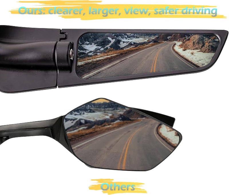 Buyscoolee Aerodynamic Motorcycle Mirrors - Modified Racing Rearview Mirror Pair for Sport Bikes - Image 4