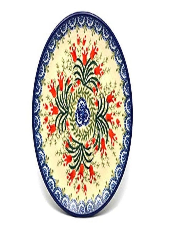 Polish Pottery Gallery Polish Pottery Plate - Bread & Butter (6 1/4") - Crimson Bells - Image 1