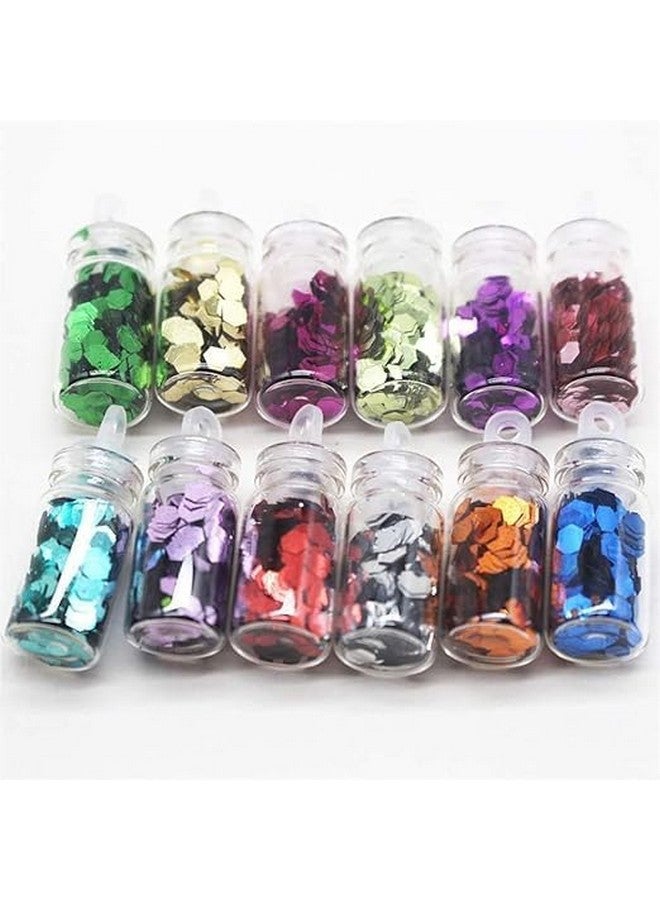 BANIRA 48 in 1 Set of 3D Nail Art Glitter Bottle Acrylic Rhinestone Decoration Kit 3D Nail Art Charms Glitter Sequins Rhinestones Beads Assorted Colours - Image 4