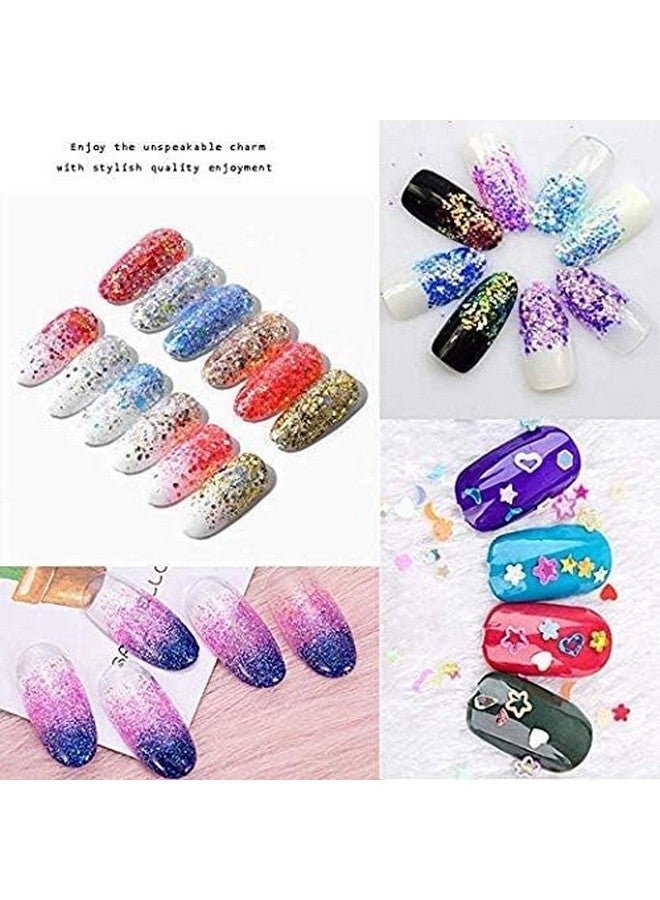 BANIRA 48 in 1 Set of 3D Nail Art Glitter Bottle Acrylic Rhinestone Decoration Kit 3D Nail Art Charms Glitter Sequins Rhinestones Beads Assorted Colours - Image 3