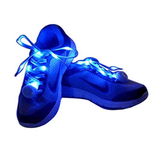 F Flammi Flammi LED Nylon Shoelaces Light Up Glow in the Dark for Party Dancing Skating (Blue) - Image 1