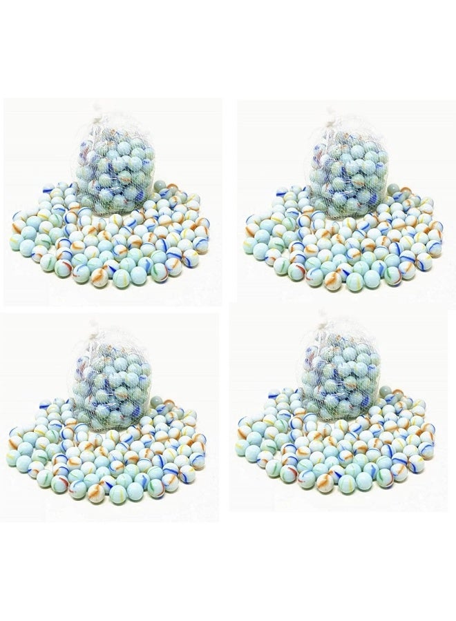 melfi 75Pcs White/Glass Marbles Fun Retro Toys For Kids Round Marble Beads Bouncing Ball Pat Toys I Variety Of Patterns For Crafting, Party Favors And House Decor (White, Pack 4)  - Image 1