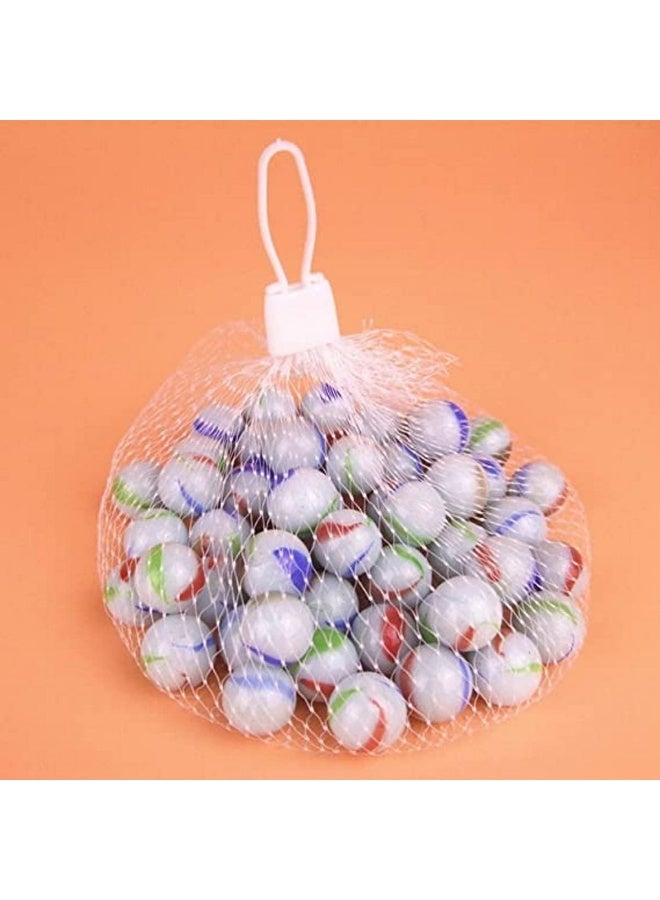 melfi 75Pcs White/Glass Marbles Fun Retro Toys For Kids Round Marble Beads Bouncing Ball Pat Toys I Variety Of Patterns For Crafting, Party Favors And House Decor (White, Pack 4)  - Image 5
