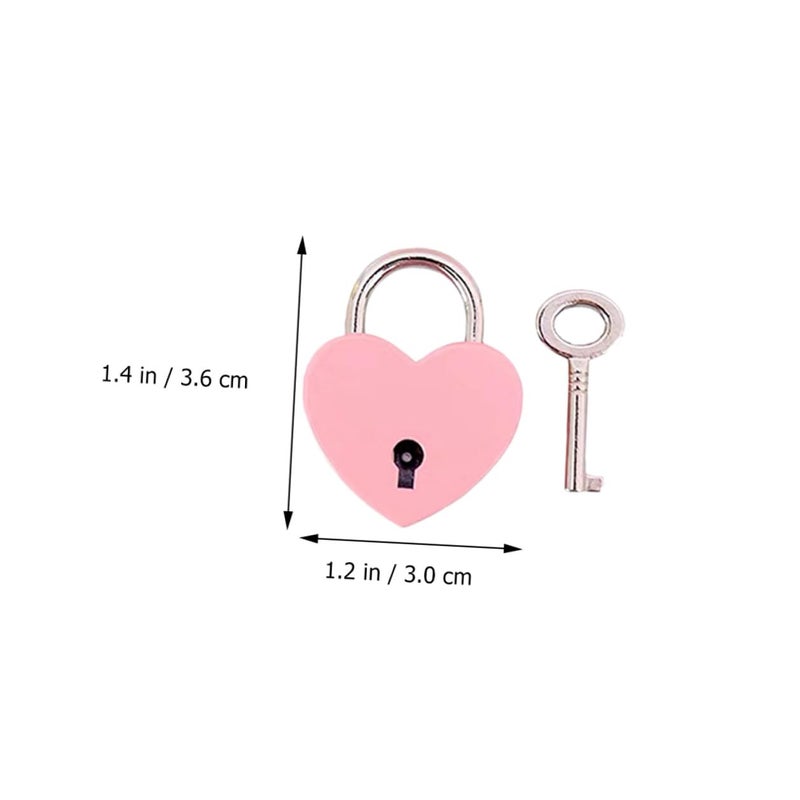 Heart Shaped Mini Padlock 2 Pack Metal Lock With Keys For Suitcase Door Jewelry Box - Image 3