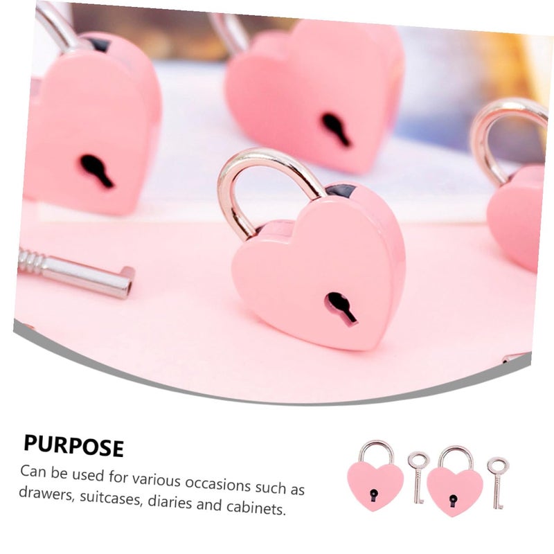 Heart Shaped Mini Padlock 2 Pack Metal Lock With Keys For Suitcase Door Jewelry Box - Image 4