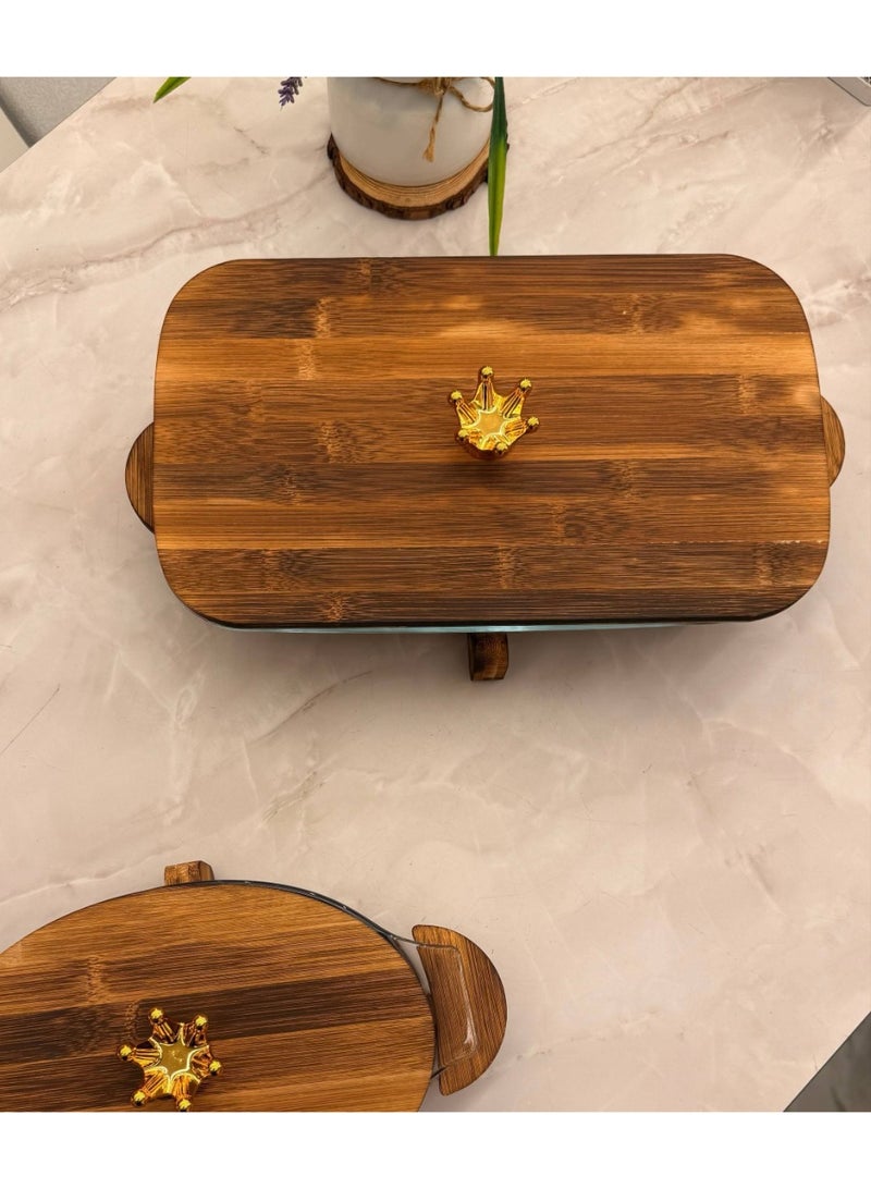 3-liter rectangular heat-resistant glass casserole with stand and serving lid. Imported product. - Image 5