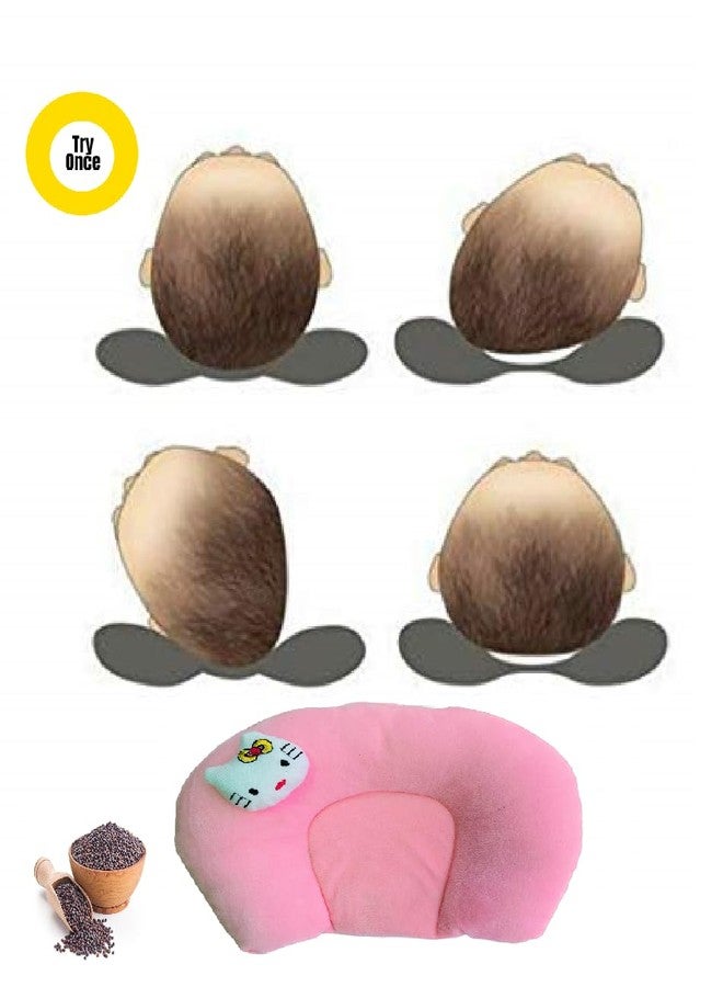 Wavva® Pillow for New Born Baby, Ideal for Round Head Shaping Pillow with Foam Cotton Cover for 0 to 12 Months Babies (Light Pink) - Image 5