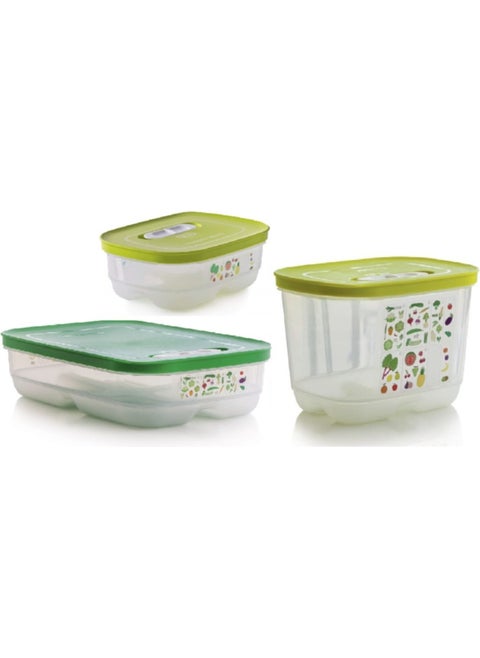 Sera Set 3-Piece Vegetable and Fruit Storage Container Hsgl ( 800-2X1.8 )