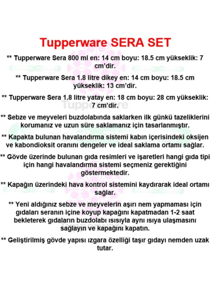 Tupperware - Sera Set 3-Piece Vegetable and Fruit Storage Container Hsgl ( 800-2X1.8 ) - Image 1