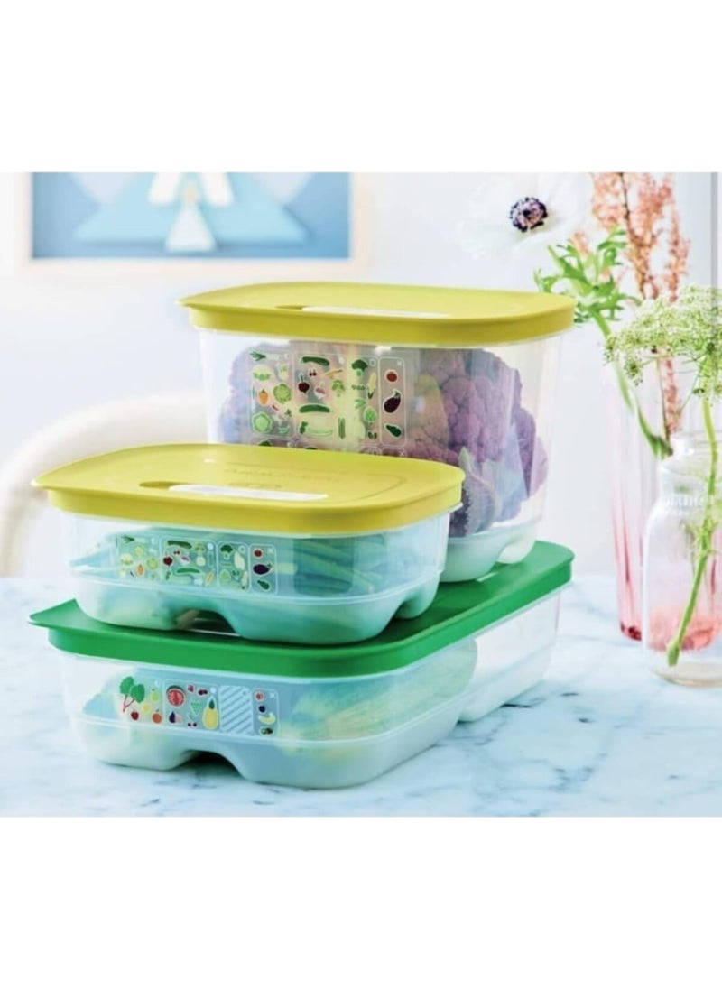 Tupperware - Sera Set 3-Piece Vegetable and Fruit Storage Container Hsgl ( 800-2X1.8 ) - Image 1