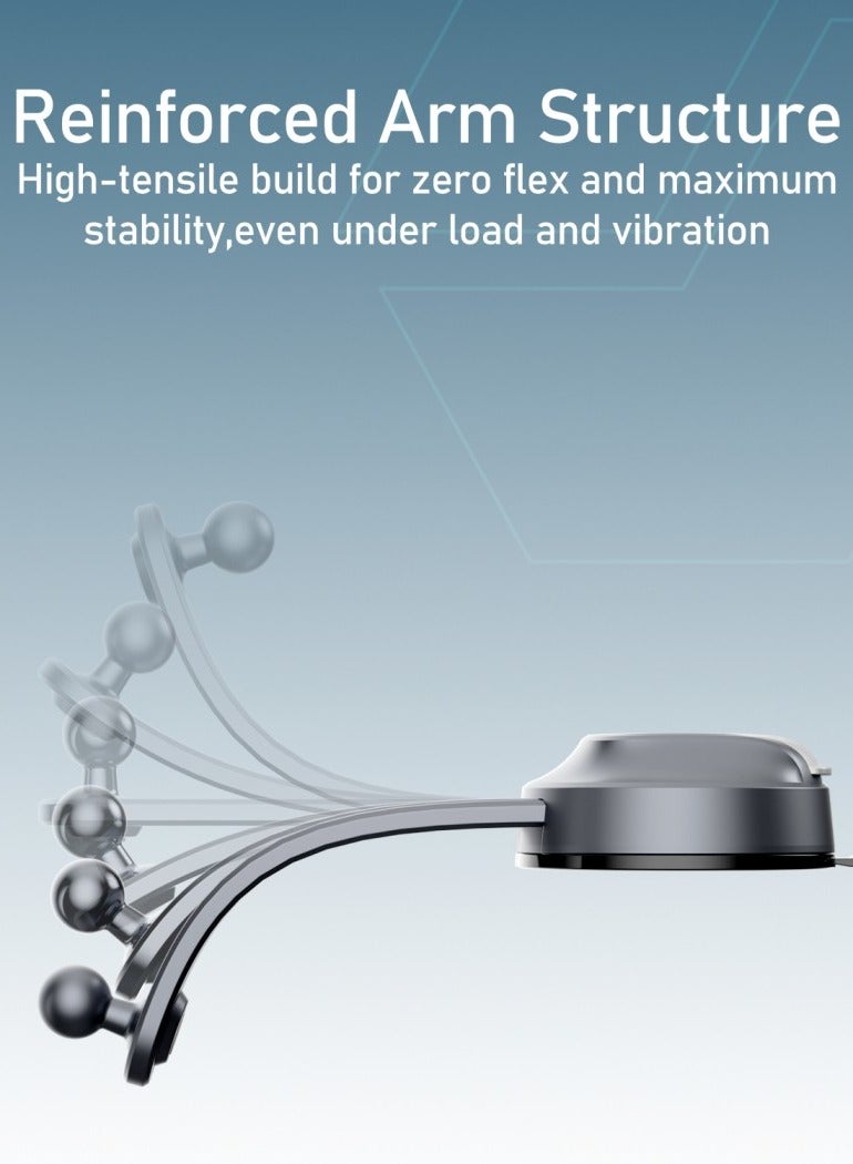 Moxedo Duo-Magnetic Car Mount Holder Bendable Dual Phone Holder 360 Rotating Base Strong Magnetic Absorption Compatible All iOS and Android - Image 2