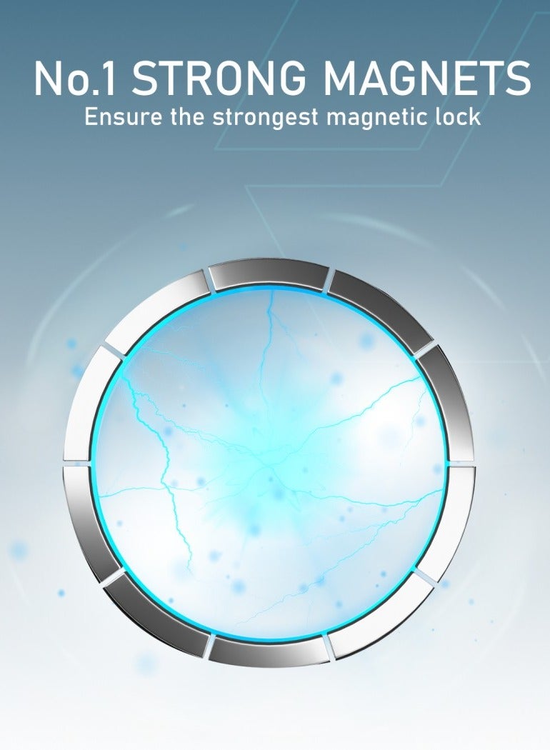 Moxedo Duo-Magnetic Car Mount Holder Bendable Dual Phone Holder 360 Rotating Base Strong Magnetic Absorption Compatible All iOS and Android - Image 3