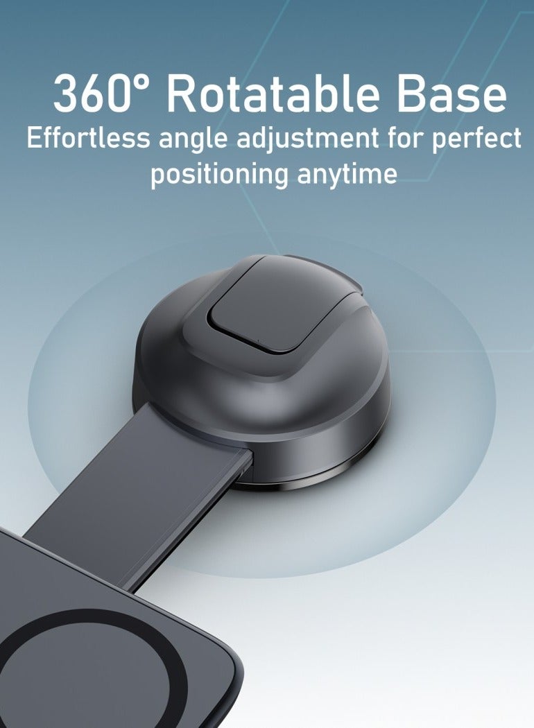 Moxedo Duo-Magnetic Car Mount Holder Bendable Dual Phone Holder 360 Rotating Base Strong Magnetic Absorption Compatible All iOS and Android - Image 4