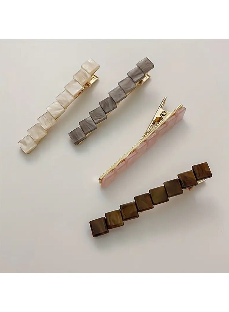 Goolsky 4pcs Minimalist Square Alligator Hair Clip - Stylish Hair Accessory for Effortless Hair Styling - Image 1