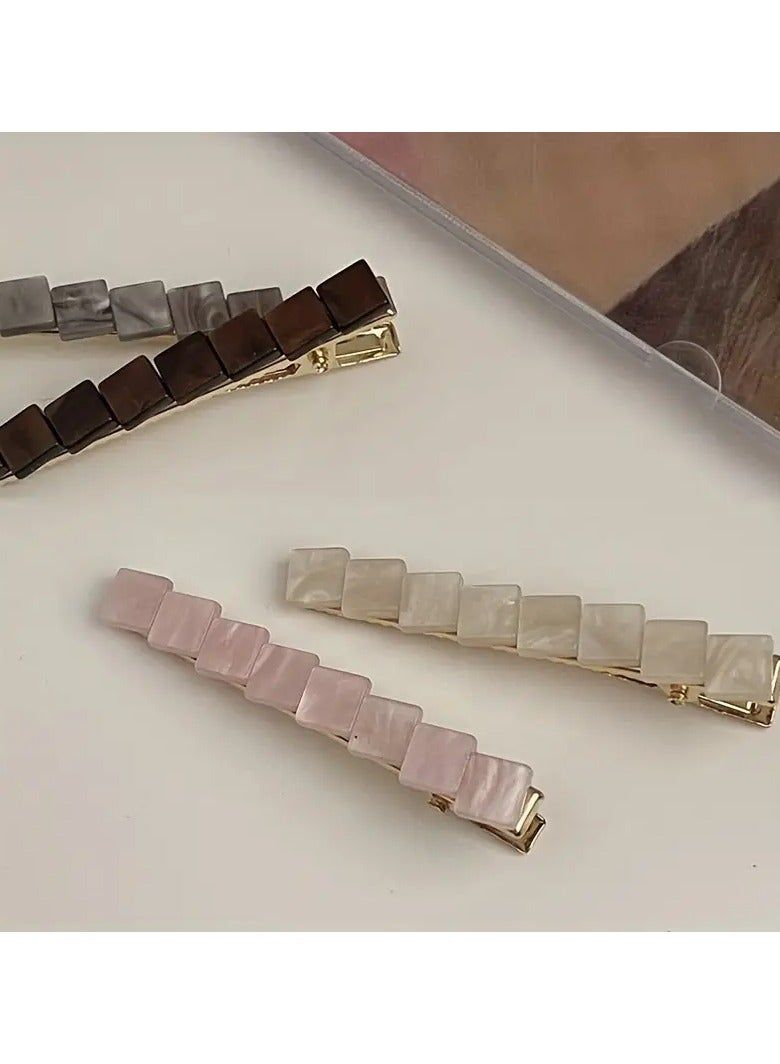 Goolsky 4pcs Minimalist Square Alligator Hair Clip - Stylish Hair Accessory for Effortless Hair Styling - Image 2