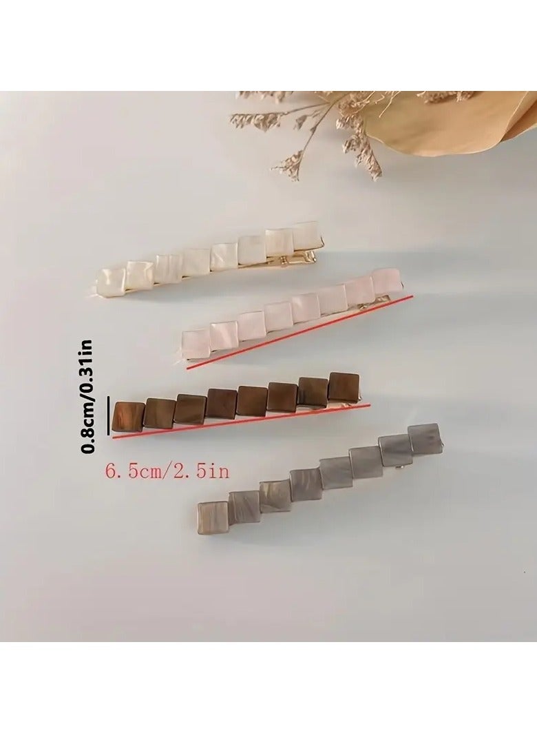 Goolsky 4pcs Minimalist Square Alligator Hair Clip - Stylish Hair Accessory for Effortless Hair Styling - Image 3