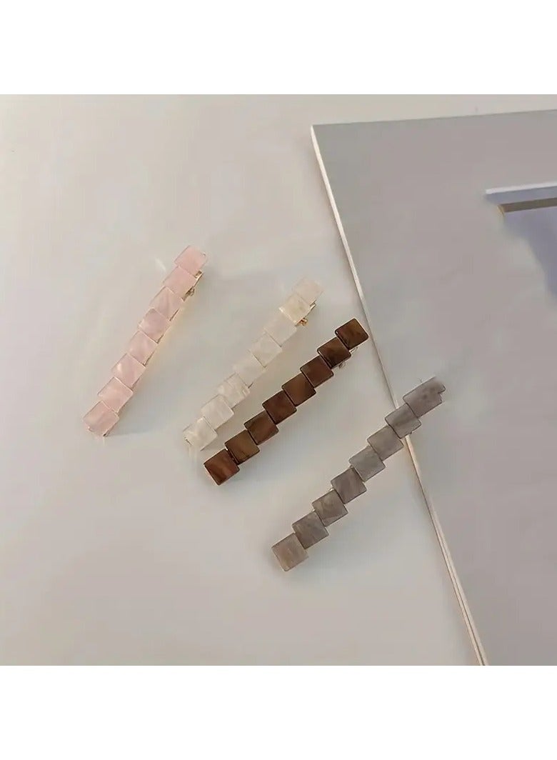 Goolsky 4pcs Minimalist Square Alligator Hair Clip - Stylish Hair Accessory for Effortless Hair Styling - Image 5