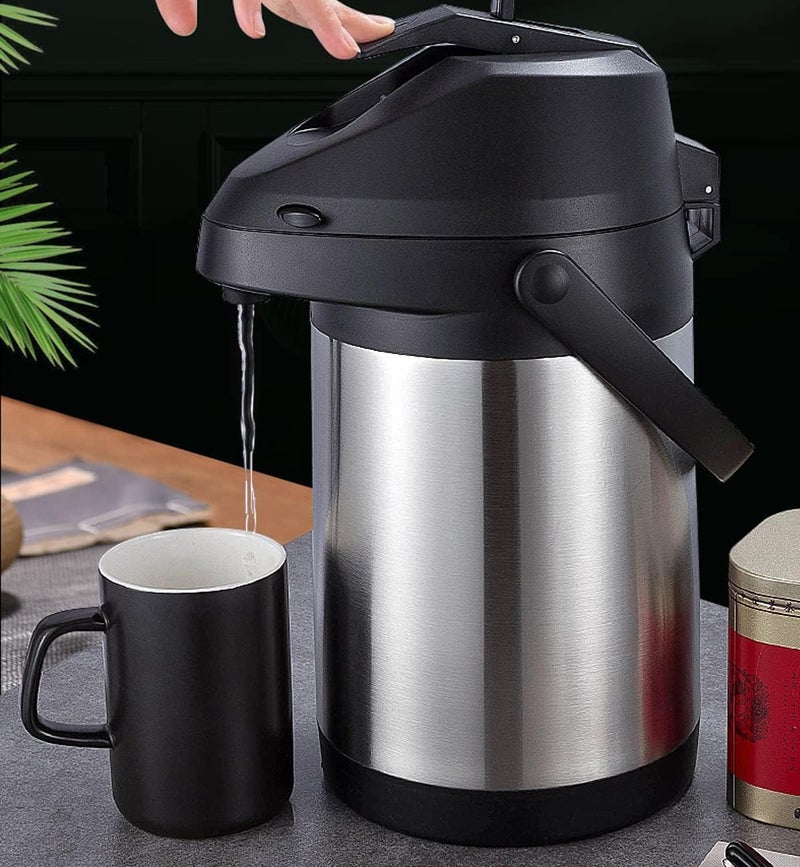 Delavala Upgraded Airpot Coffee Carafe with Double Pump - 3L Coffee Carafe for Keeping Hot, Beverage Dispenser for Hot/Cold Beverage - Image 1