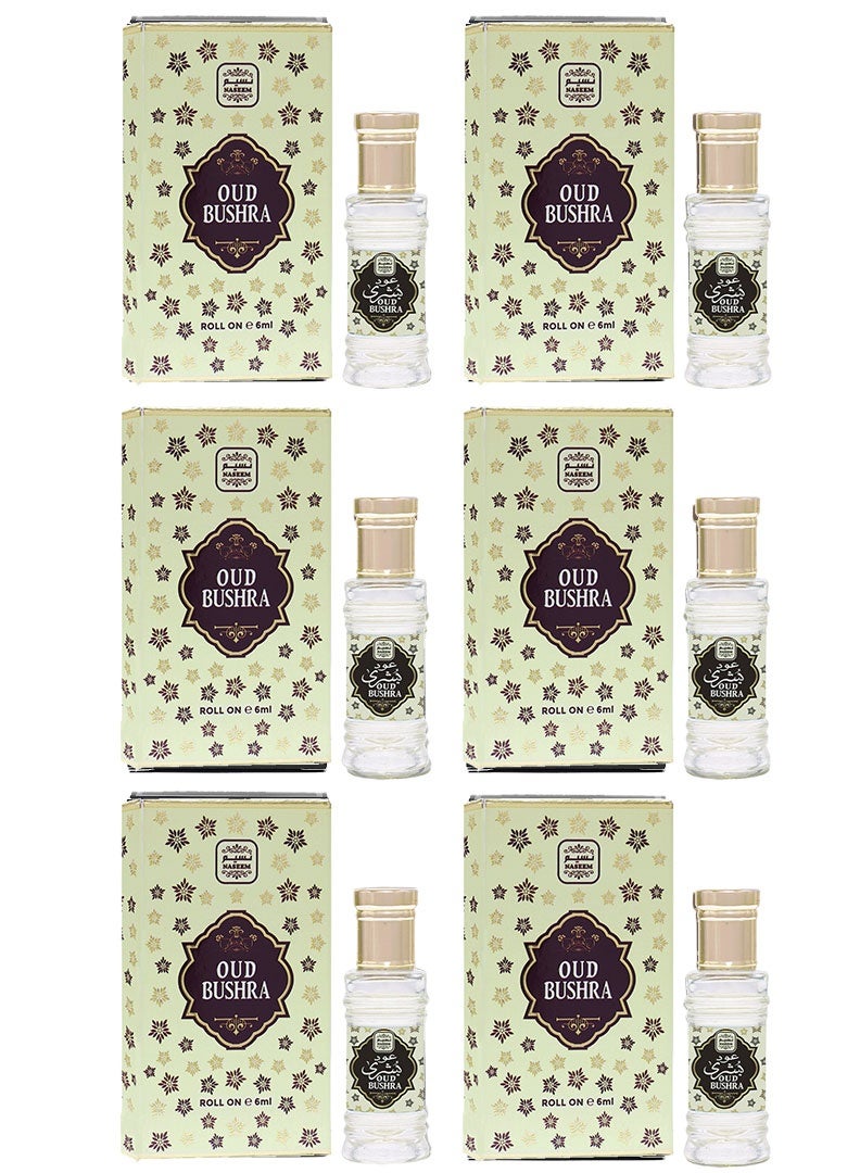 زيت عطر عود بشرة رول أون للرجال والنساء - 6 مل (عبوة من 6)