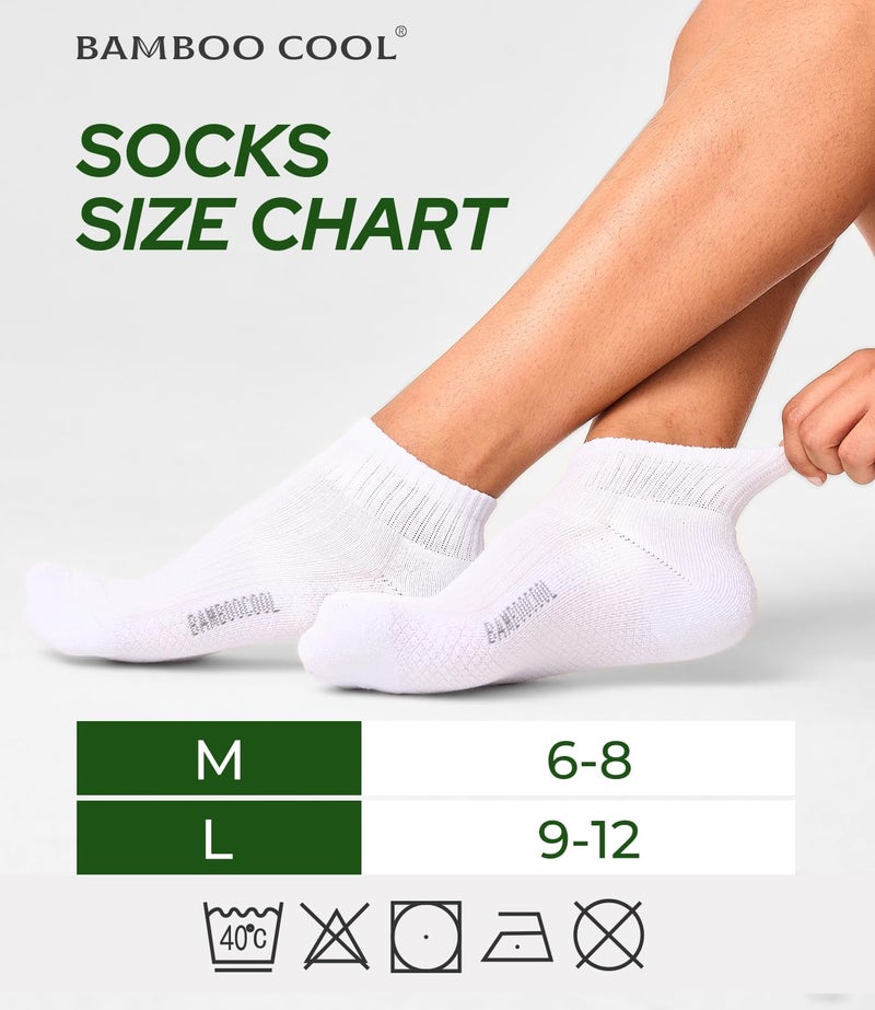 BAMBOO COOL Womens Ankle Socks Bamboo Viscose Basic Low Cut Moisture-Wicking Cushioned Anti-Blister - Image 4