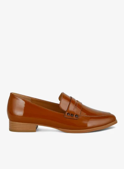 London Rag Patent Pleather Penny Loafers in Tan