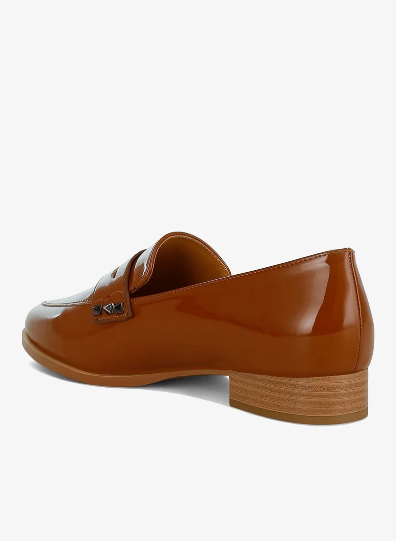 London Rag Tan Patent Pleather Penny Loafers in Tan for Women | Best Price UAE
