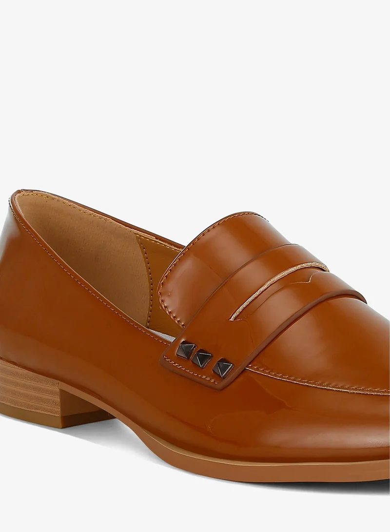 London Rag Tan Patent Pleather Penny Loafers in Tan for Women | Best Price UAE