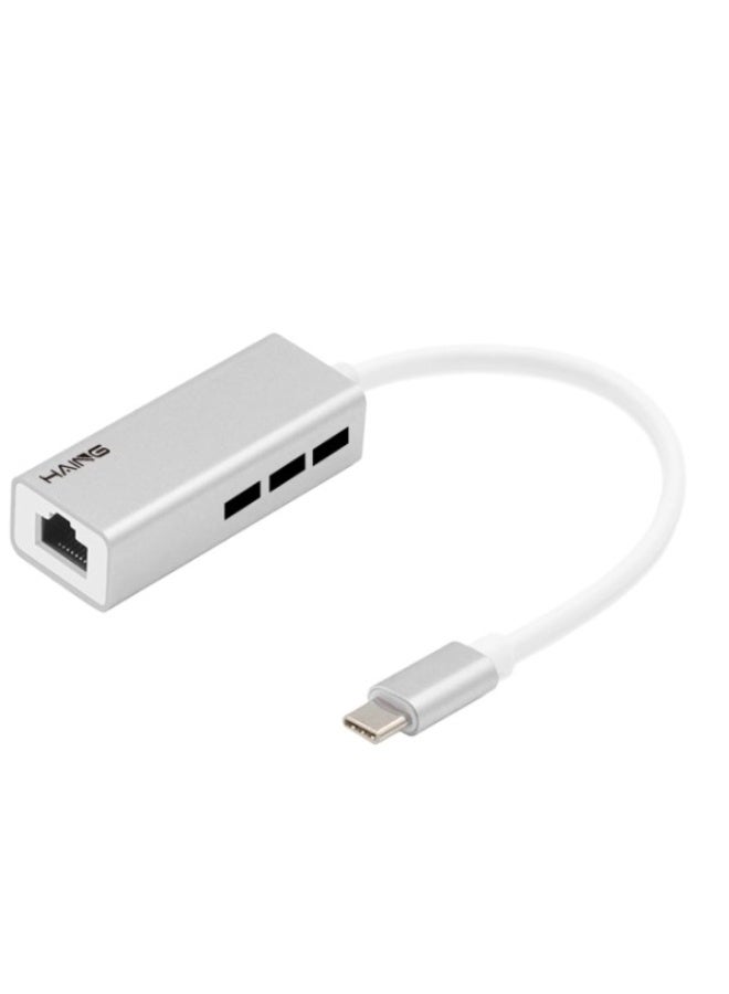 Haing USB 3.1 TYPE C Ethernet adapter With USB 3.0 HUB - Image 2