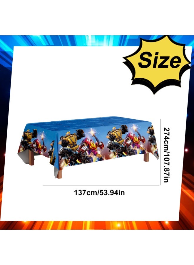 FRUITFUL PARTY Transformers Birthday Party Supplies, 3Pcs Transformers Tablecloths - Suitable for Boys Transformers Party Decorations, Transformers Birthday Party Decorations etc. Transformers Themed Party Supplies - Image 3