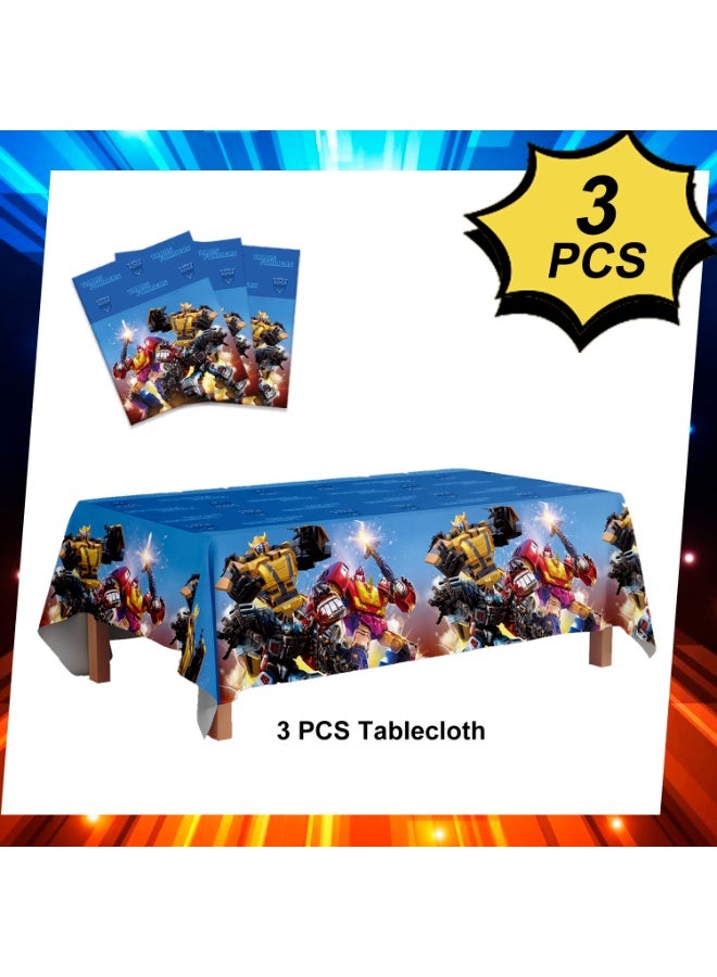 FRUITFUL PARTY Transformers Birthday Party Supplies, 3Pcs Transformers Tablecloths - Suitable for Boys Transformers Party Decorations, Transformers Birthday Party Decorations etc. Transformers Themed Party Supplies - Image 4