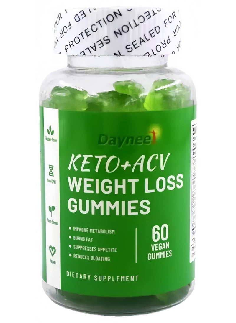 ديني حلوى الكيتو والخل التفاح (Keto+ACV) الخالية من السكر - جيدة لحرق الدهون، تحسين الأيض، وتقليل الانتفاخ - 60 علكة نباتية - Image 1