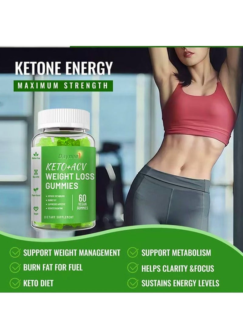 Daynee - KETO+ACV Gummies Sugar Free Good for Burning Fat Improving Metabolism Reducing Bloating 60 Vegan Gummies - Image 1