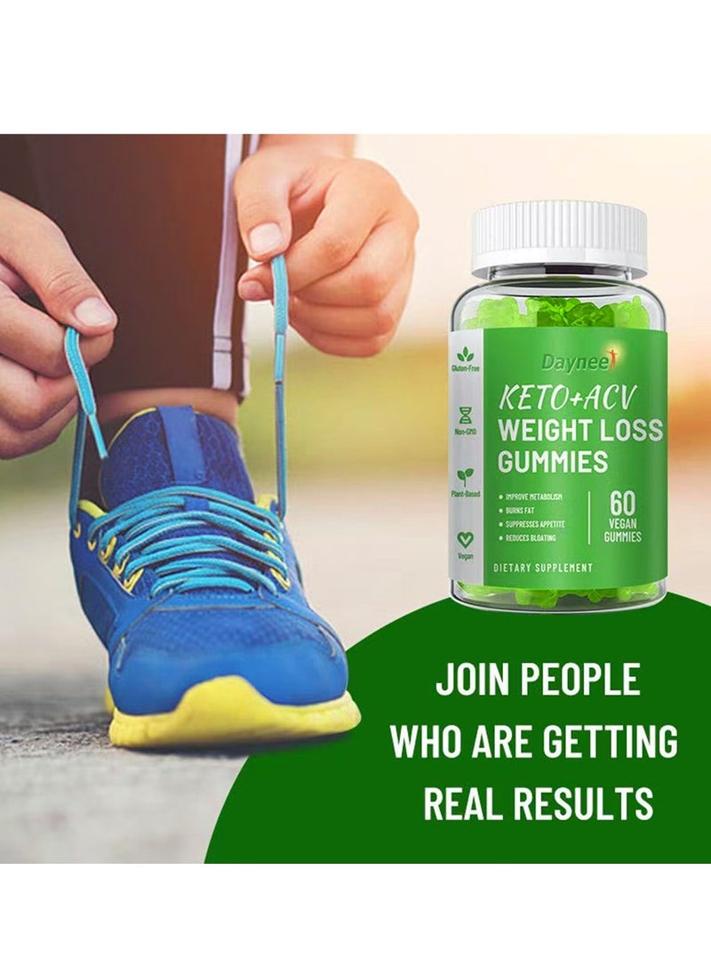 Daynee - KETO+ACV Gummies Sugar Free Good for Burning Fat Improving Metabolism Reducing Bloating 60 Vegan Gummies - Image 1