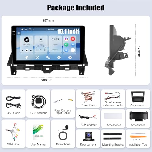 SIXWIN 4G+64G Android Car Stereo for Honda Accord 2008 2009 2010 2011 2012 2013 Car Radio with Wireless Carplay Android Auto 10.1 Inch Touch Screen Head Unit Backup Camera WiFi GPS FM RDS Bluetooth - Image 3