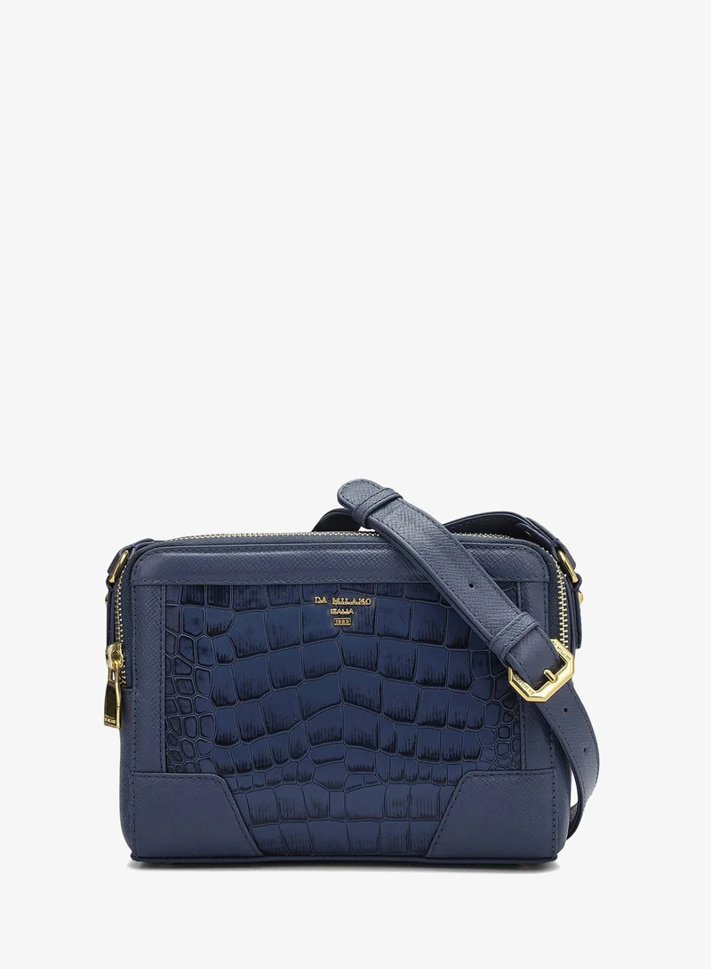 Small Croco Franzy Leather Sling - Stardust