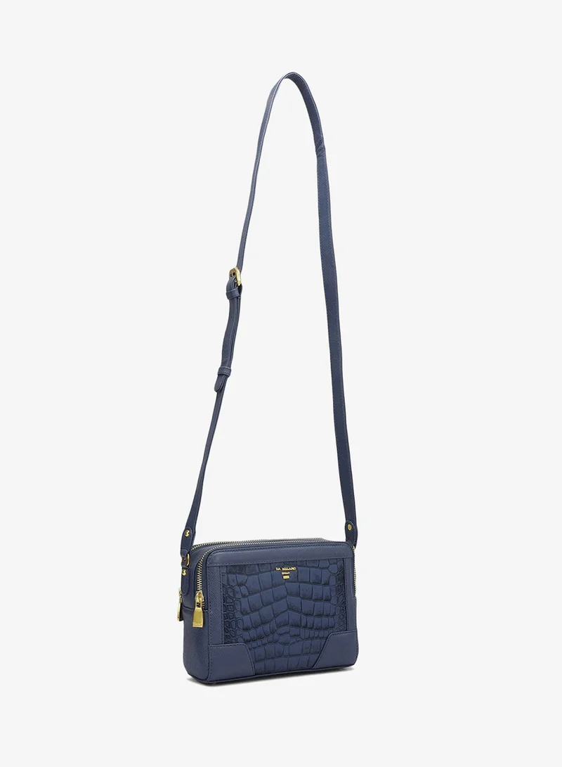 Da Milano  Small Croco Franzy Leather Sling - Stardust  | Best Price UAE