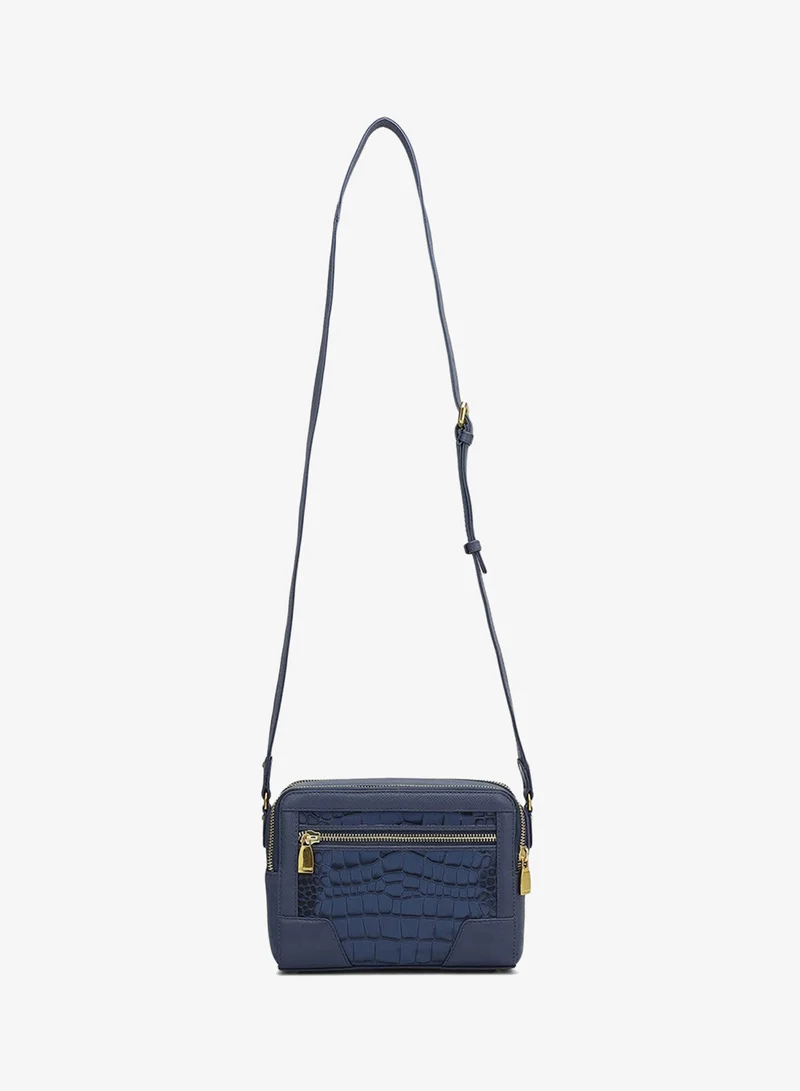 Da Milano  Small Croco Franzy Leather Sling - Stardust  | Best Price UAE