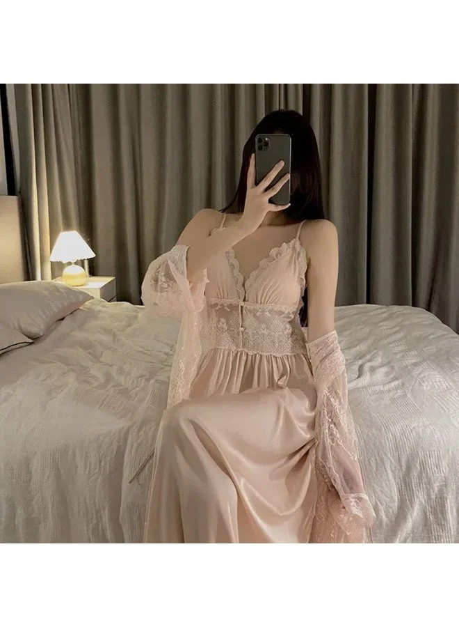 Caprisious Elegant Lace Nightgown and Robe Set – Soft &amp; Comfortable Women’s Sleepwear