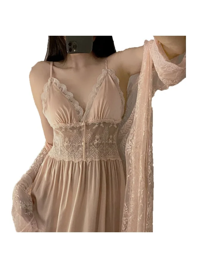 Caprisious Elegant Lace Nightgown and Robe Set – Soft &amp; Comfortable Women’s Sleepwear