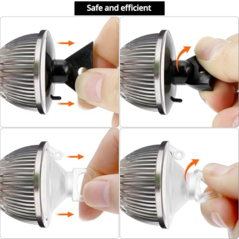 QWORK Light Bulb Changer Suction Cup Tool, Compatible with MR16 and GU10 Bulbs, 6 Pack Suction Cups for Bulb Removal - Image 5