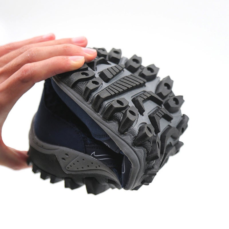 2022 new breathable mesh comfortable middle-aged and elderly walking shoes men's and women's shoes wear-resistant lazy shoes Darkblue 43 - Image 4