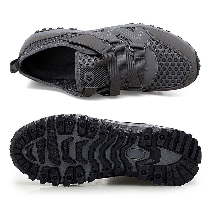2022 new breathable mesh comfortable middle-aged and elderly walking shoes men's and women's shoes wear-resistant lazy shoes Darkblue 43 - Image 5